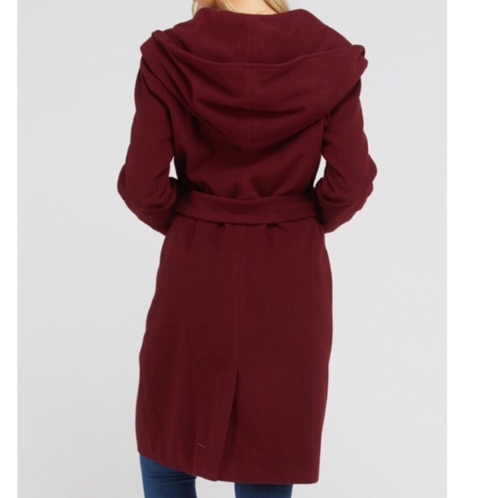 Love Tree Wide Hooded Long Trench Coat - Picture 2 of 7
